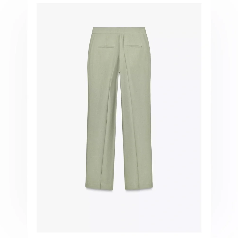 Zara STRAIGHT LEG LINEN PANTS light‎ khaki